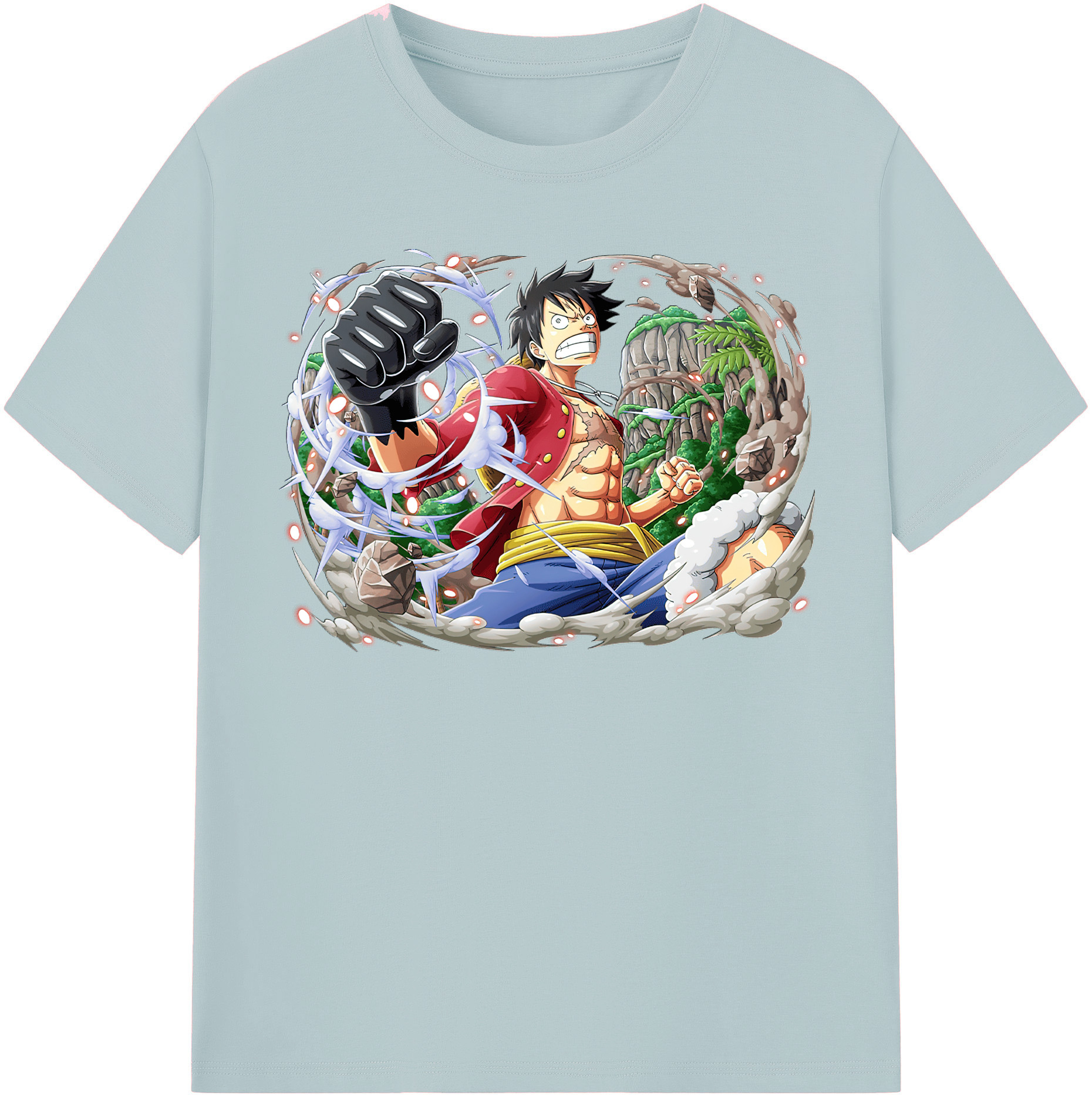 ワンピース モンキー・D・ルフィ ONE PIECE Monkey D. Luffy 綿100％半袖Tシャツ（フロントプリント）
